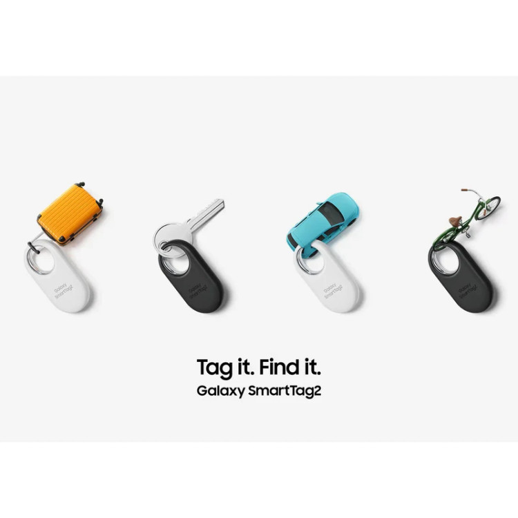 گجت ردیاب اشیاء سامسونگ مدل Galaxy SmartTag2 EI-T5600BWEGWW، با اتصال Wi-Fi، سازگار با Android، مجهز به باتری CR2 با عمر تا 500 روز و استاندارد IP67 مقاوم در برابر آب و گردوغبار